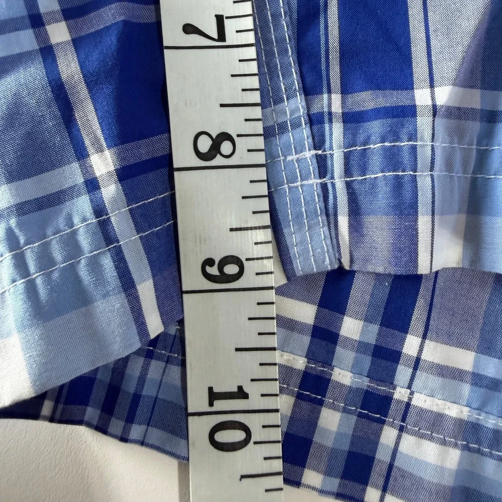 Cremieux Beach Wear Mens Blue Plaid Cargo Swim Trunks Shorts Size XL